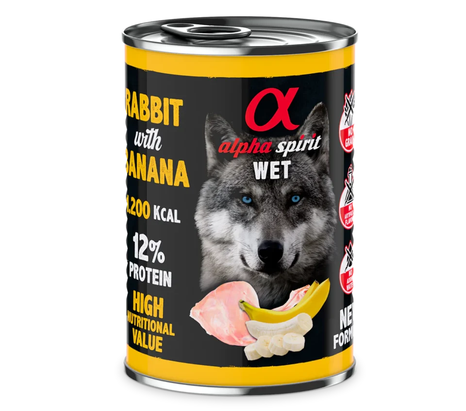 Alpha Spirit konserv koertele küüliku ja banaaniga, 400 g