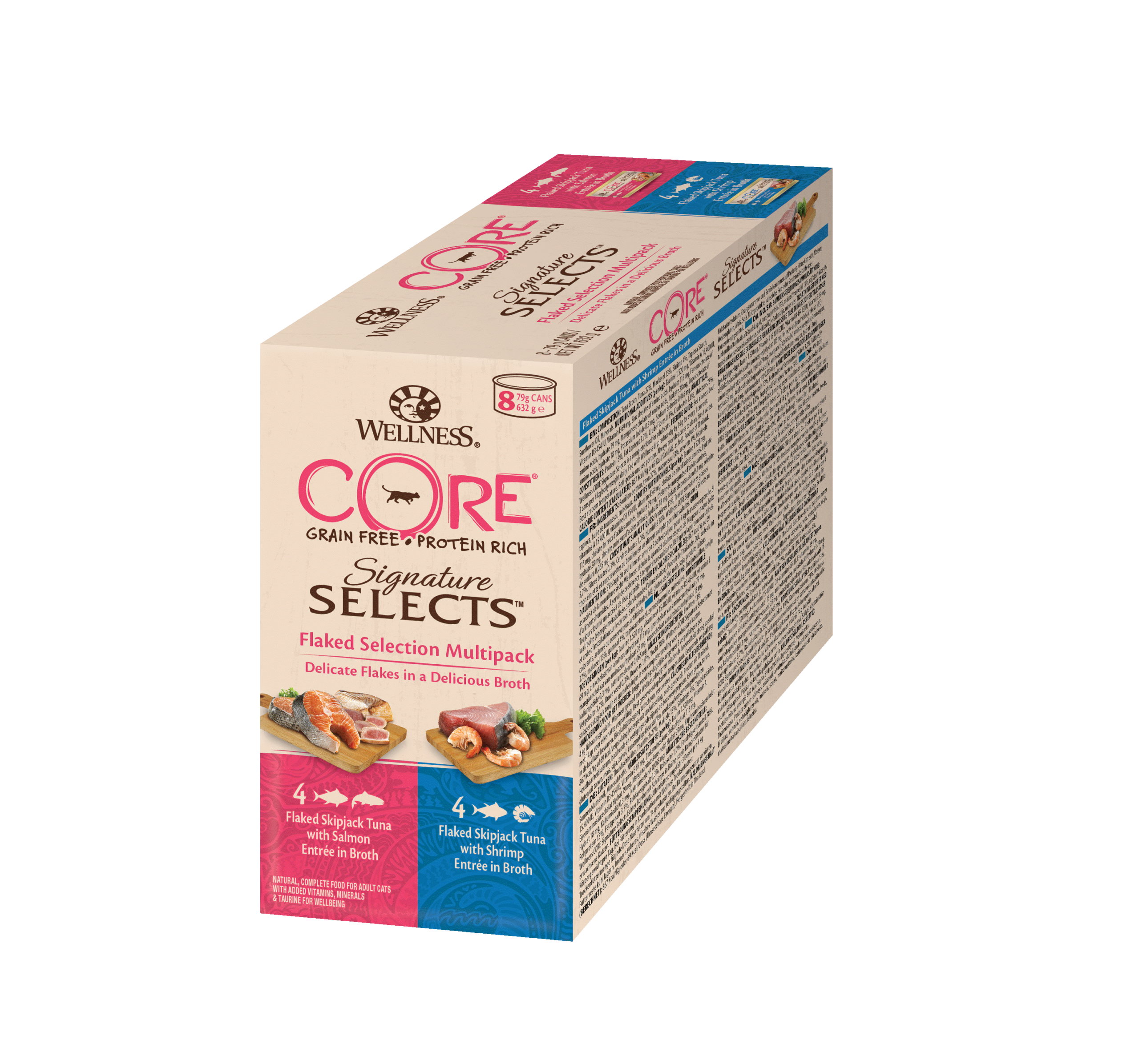 Wellness CORE Flaked Selection Multipack - 8 x 79 g, märgtoit kassidele