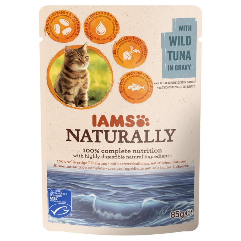 Iams Cat Naturally tuunikalaga märgtoit kassidele, 85 g