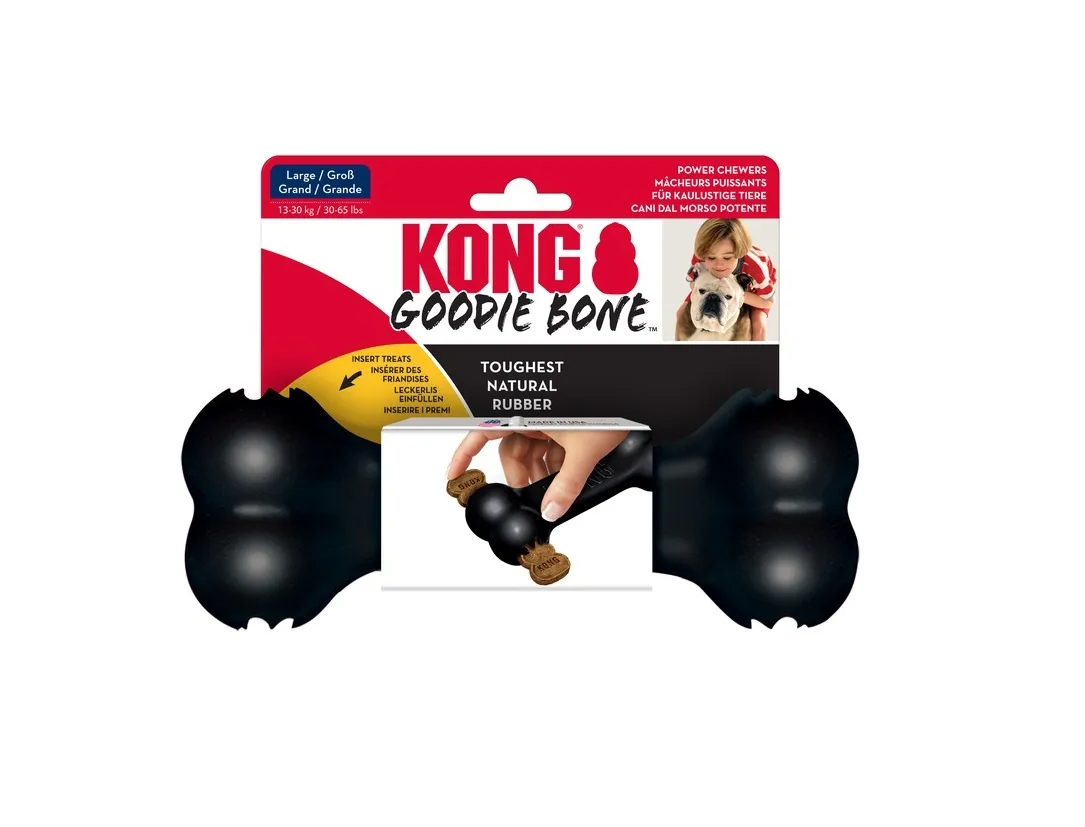 KONG Extreme Goodie Bone närimismänguasi koertele L, must