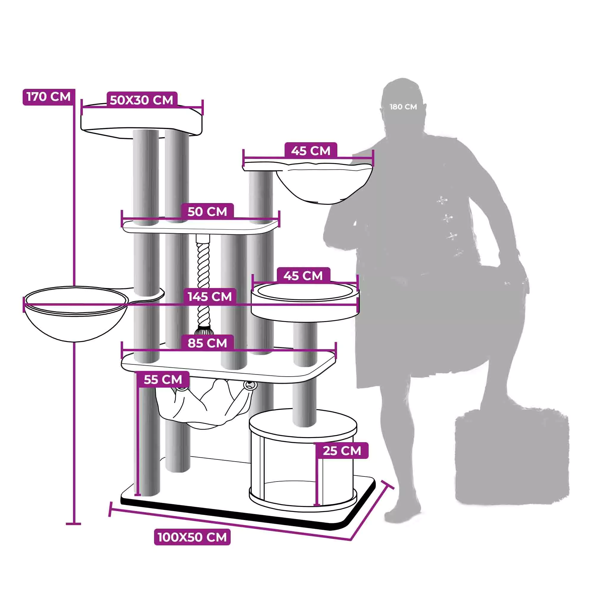 Petrebels Vista 170 kraapimispuu kassidele - Image 7