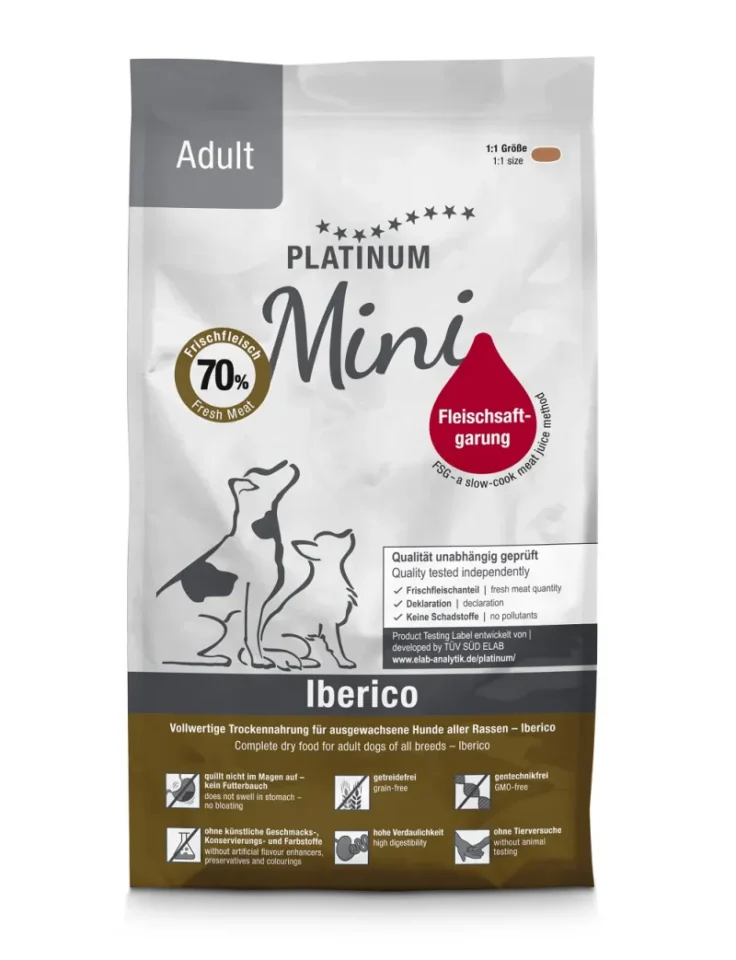 Platinum Adult Iberico Mini poolpehme koerte kuivtoit, 900 g