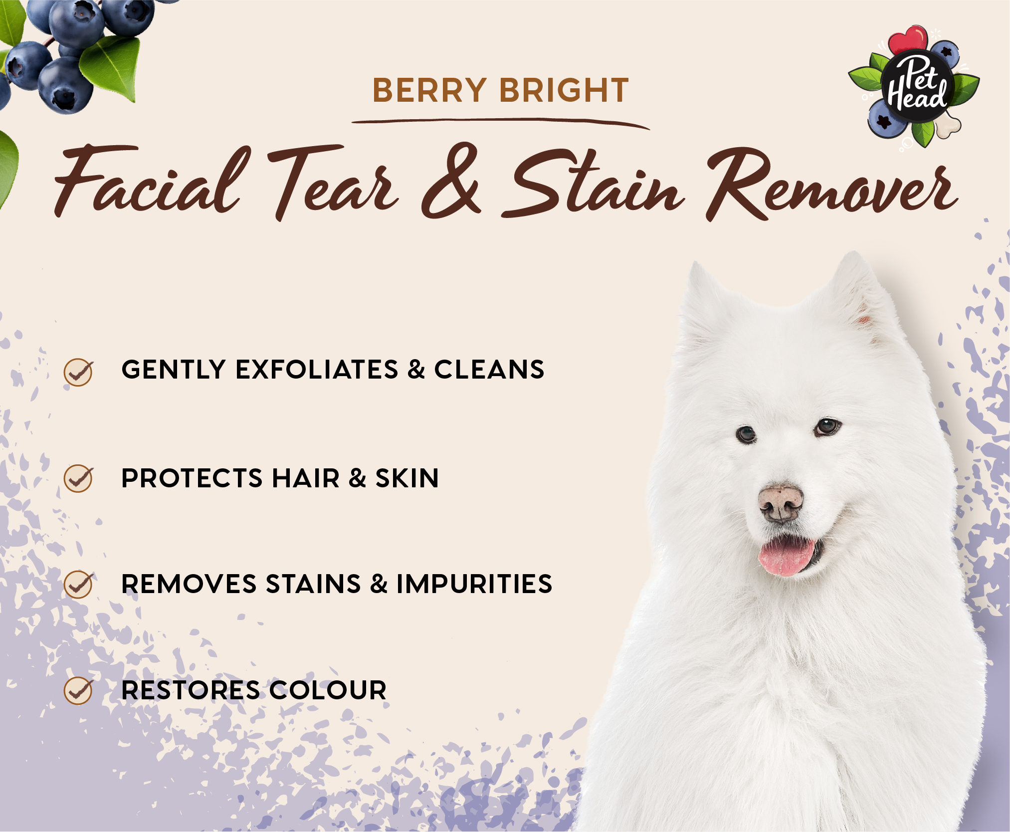 Pet Head Berry Bright näo- ja pisaraplekkide eemaldaja, 200 ml - Pilt 3