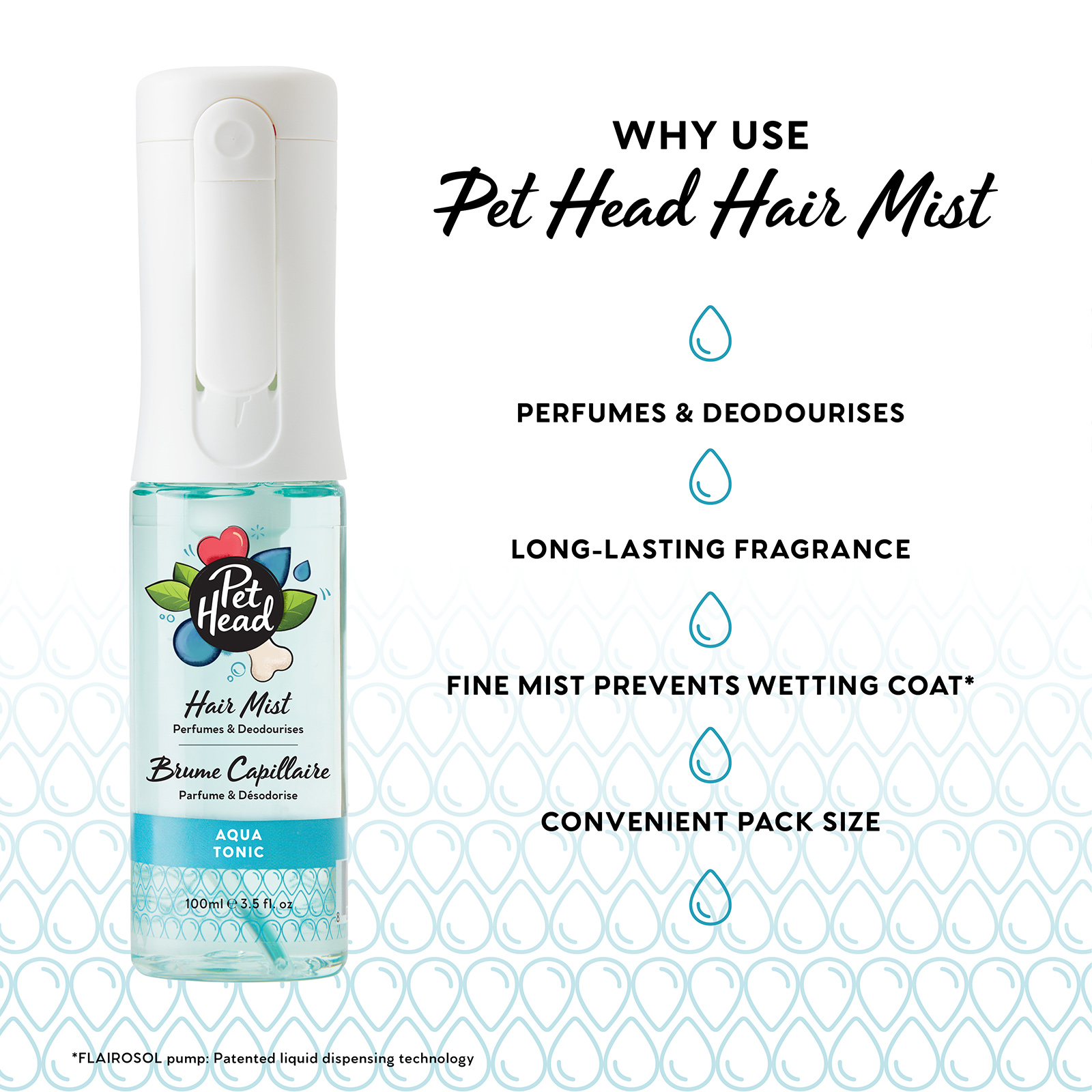 Pet Head Hair Mist Aqua Tonic värskendussprei koertele, 100 ml - Pilt 3
