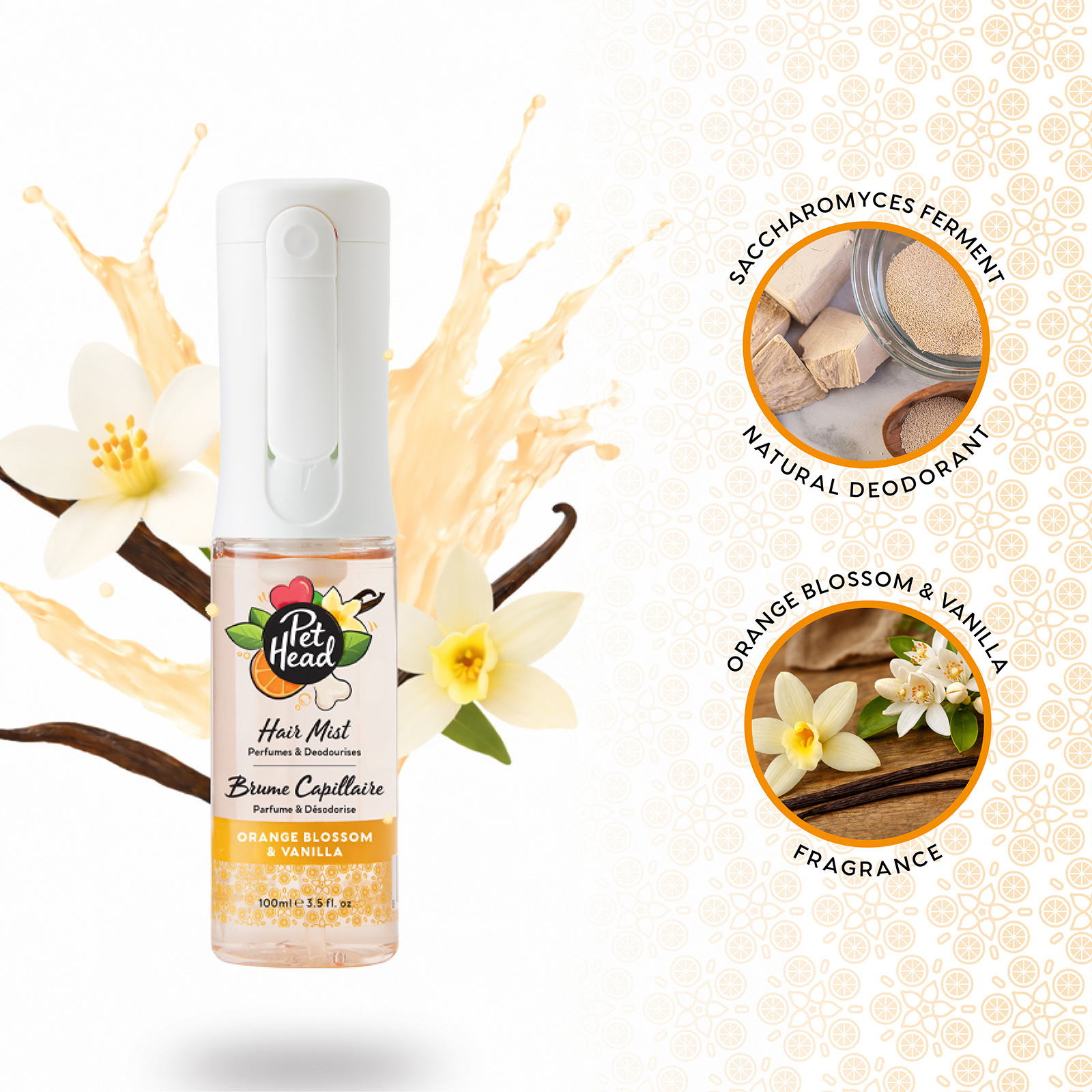 Pet Head Orange Blossom & Vanilla värskendussprei koertele, 100 ml - Pilt 2