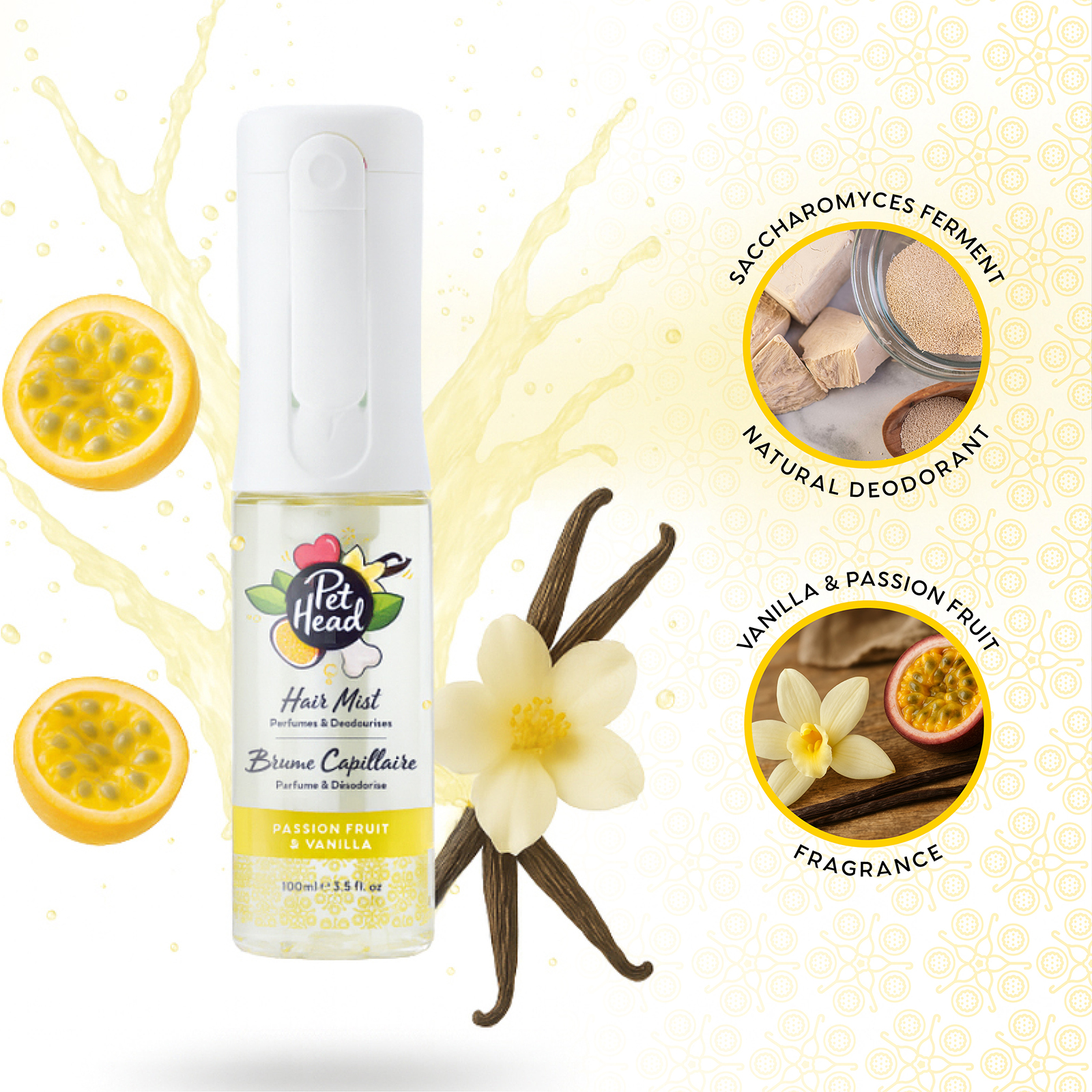 Pet Head Passion Fruit & Vanilla värskendussprei koertele, 100 ml - Pilt 2