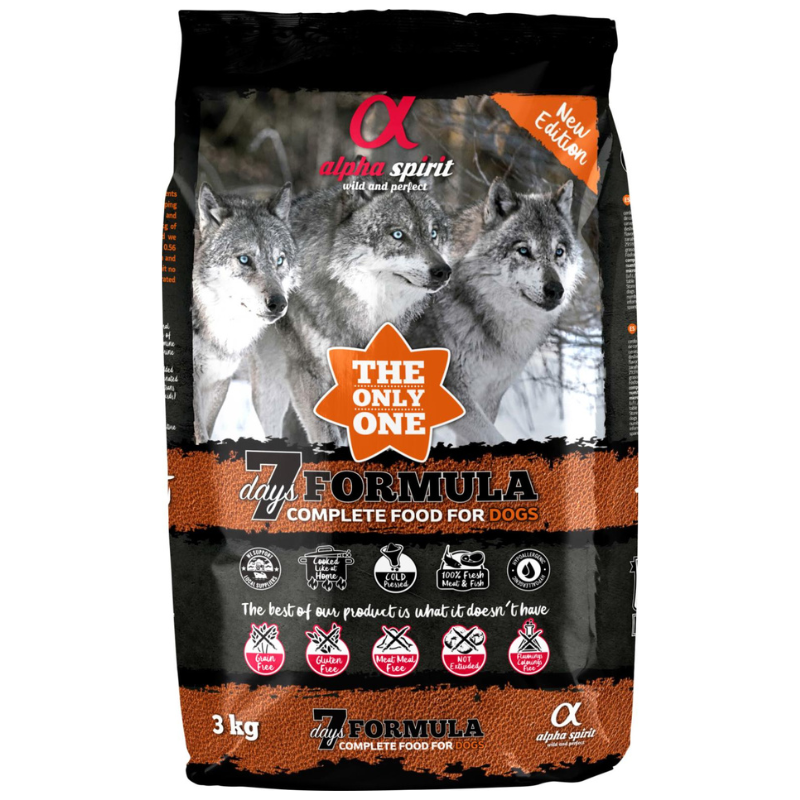 Alpha Spirit The Only One 7-days Formula külmpressitud koeratoit, 3 kg