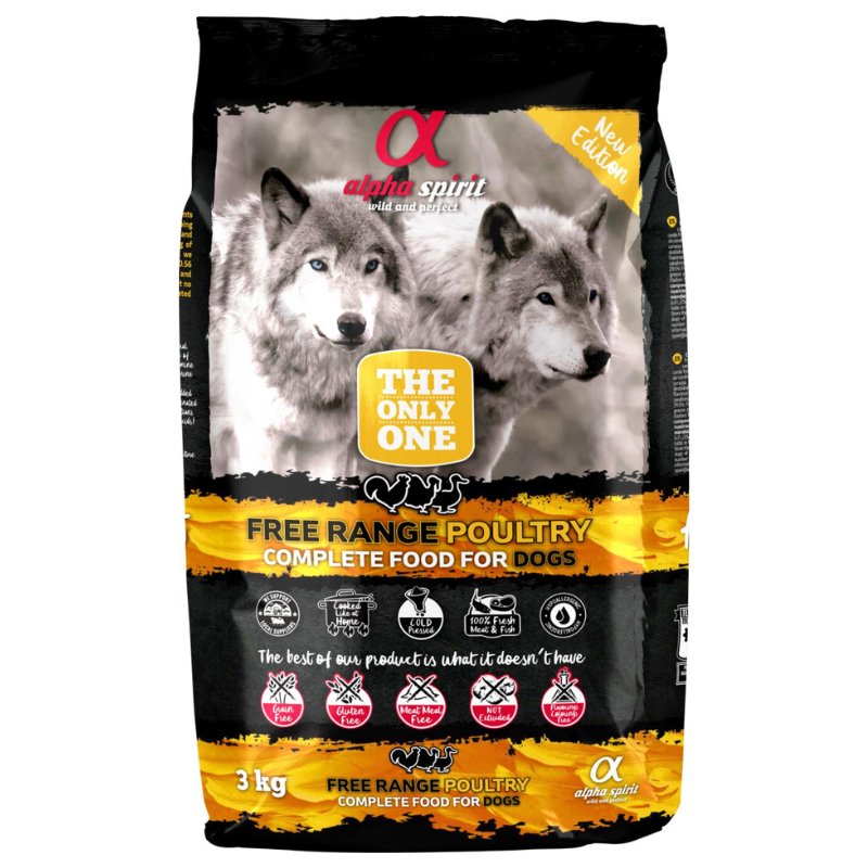 Alpha Spirit The Only One Free Range Poultry külmpressitud koeratoit, 3 kg